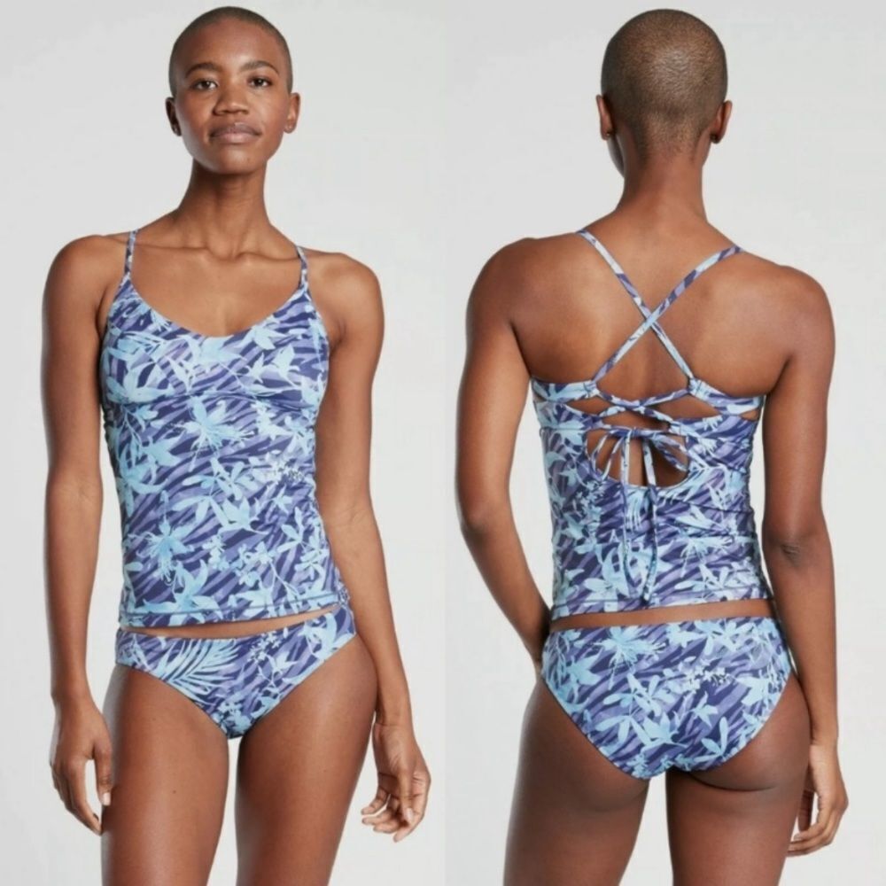 Althea Brand Tankini‎ Top in Tiger Lily Dress Blue Print Small